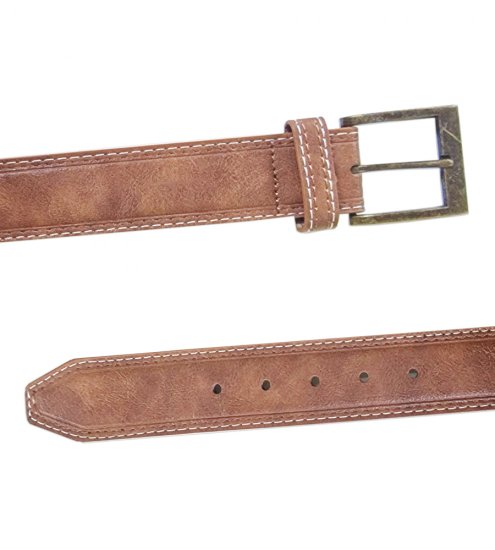 D555 Dylan Tan Bonded Leather Belt - Rihmad - Pikad Rihmad W40-W70/2XL-8XL