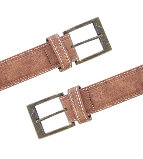 D555 Dylan Tan Bonded Leather Belt - Rihmad - Pikad Rihmad W40-W70/2XL-8XL