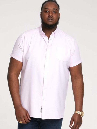 D555 James Short Sleeve Oxford Shirt Pink - Särgid - Meeste suured särgid 2XL – 8XL