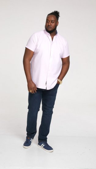 D555 James Short Sleeve Oxford Shirt Pink - Särgid - Meeste suured särgid 2XL – 8XL