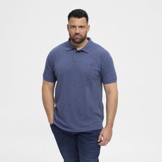 North Latitude Polo Blue Melange - Polosärgid - Meeste suured polosärgid 2XL – 8XL