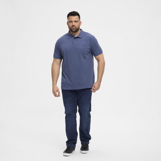 North Latitude Polo Blue Melange - Polosärgid - Meeste suured polosärgid 2XL – 8XL