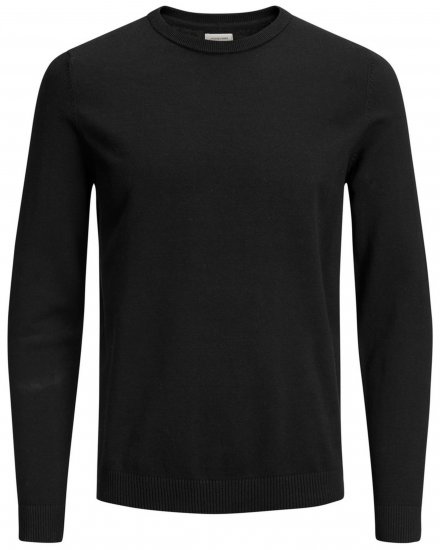 Jack & Jones Crew neck Knitted Sweater Black - Sviitrid ja dressipluusid - Meeste suured kapuutsiga jakid suurustes 2XL – 14XL