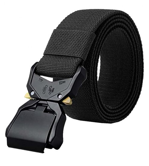 D555 Dale Tactical Stretch Webbing Belt with Heavy Duty Quick Release Buckle Black - Rihmad - Pikad Rihmad W40-W70/2XL-8XL
