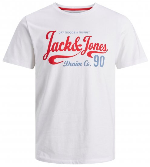Jack & Jones JJMOON T-shirt White - T-särgid - Suured T-särgid 2XL – 14XL