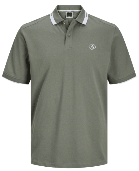 Jack & Jones JCOHASS LOGO Polo Agave Green - Polosärgid - Meeste suured polosärgid 2XL – 8XL