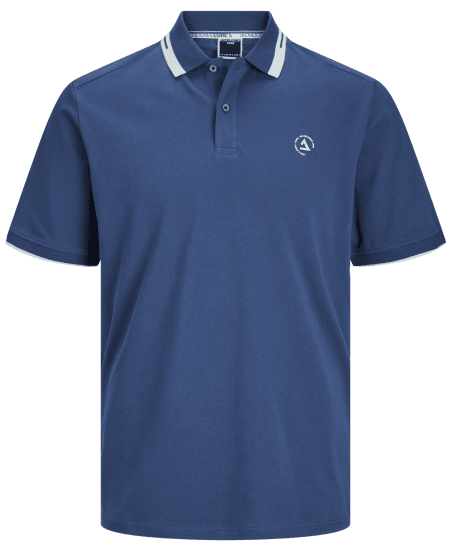 Jack & Jones JCOHASS LOGO Polo Ensign Blue - Polosärgid - Meeste suured polosärgid 2XL – 8XL