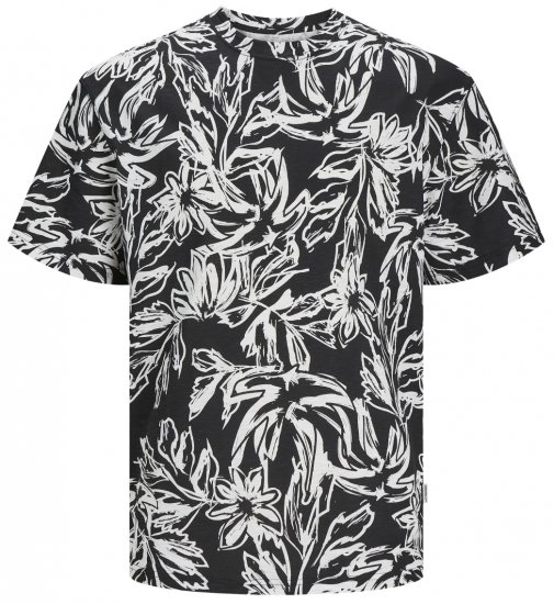 Jack & Jones JORLAFAYETTE AOP T-Shirt Black - T-särgid - Suured T-särgid 2XL – 14XL