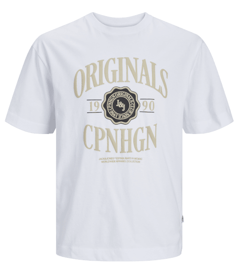 Jack & Jones JORLUCCA BRANDING T-Shirt Bright White - T-särgid - Suured T-särgid 2XL – 14XL