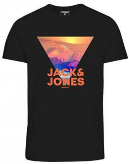 Jack & Jones JCOLOGO PRINT T-Shirt Black - T-särgid - Suured T-särgid 2XL – 14XL