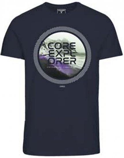 Jack & Jones JCOLOGO PRINT T-Shirt Navy Blazer - T-särgid - Suured T-särgid 2XL – 14XL