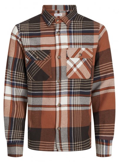 Jack & Jones Darren Flannel Overshirt pruun - Särgid - Meeste suured särgid 2XL – 8XL