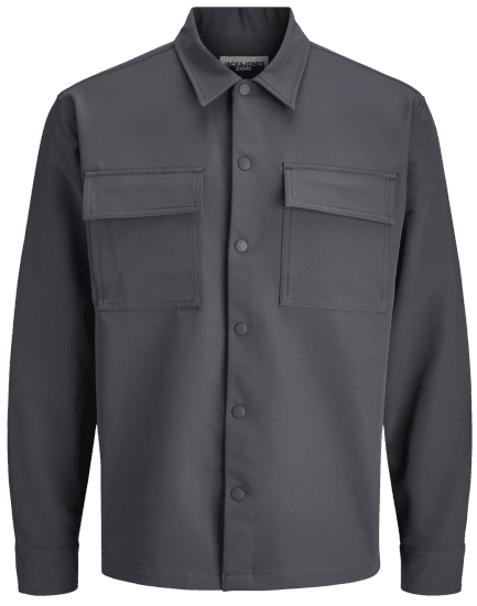 Jack & Jones Point Commute Long Sleeve Shirt Black Oyster - Särgid - Meeste suured särgid 2XL – 8XL