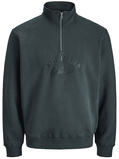 Jack & Jones Bleecker Branding High Neck Sweatshirt Forest River - Sviitrid ja dressipluusid - Meeste suured kapuutsiga jakid suurustes 2XL – 14XL