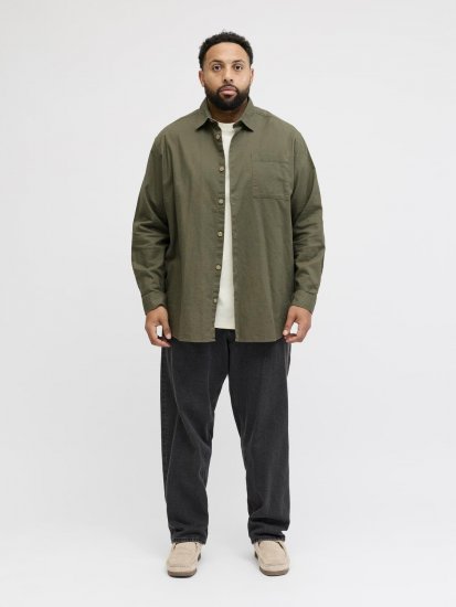 Jack & Jones Tristan Overshirt khaki - Särgid - Meeste suured särgid 2XL – 8XL