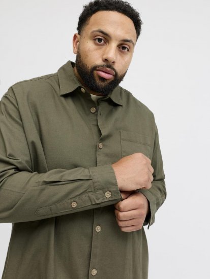 Jack & Jones Tristan Overshirt khaki - Särgid - Meeste suured särgid 2XL – 8XL