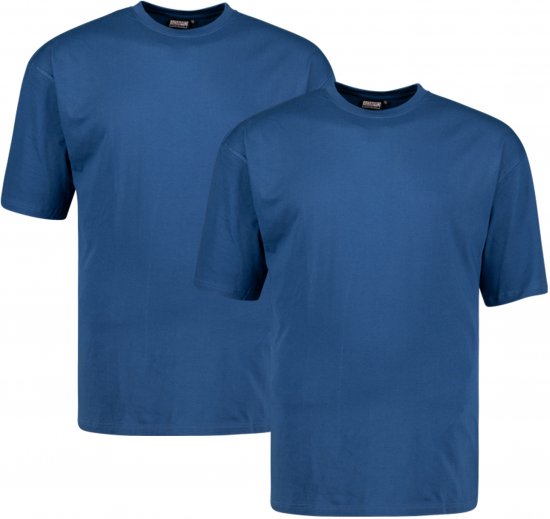Adamo Marlon Comfort fit 2-pack T-shirt Denim Blue - T-särgid - Suured T-särgid 2XL – 14XL