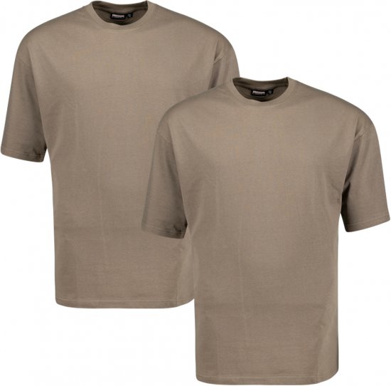Adamo Marlon Comfort fit 2-pack T-shirt Khaki - T-särgid - Suured T-särgid 2XL – 14XL