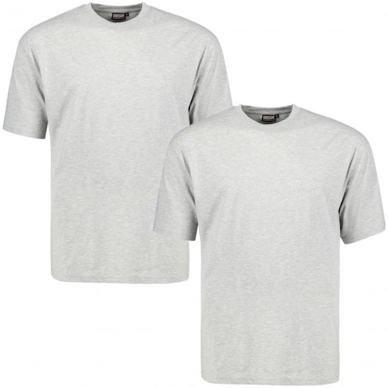 Adamo Marlon Comfort fit 2-pack T-shirt Grey - T-särgid - Suured T-särgid 2XL – 14XL