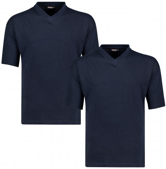 Adamo Maverick Comfort fit 2-pack V-neck T-shirt Navy - T-särgid - Suured T-särgid 2XL – 14XL