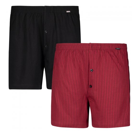 Adamo David Boxershorts 2-pack Burgundy/Black - Aluspesu ja Ujumisriided - Aluspesu 2XL-8XL