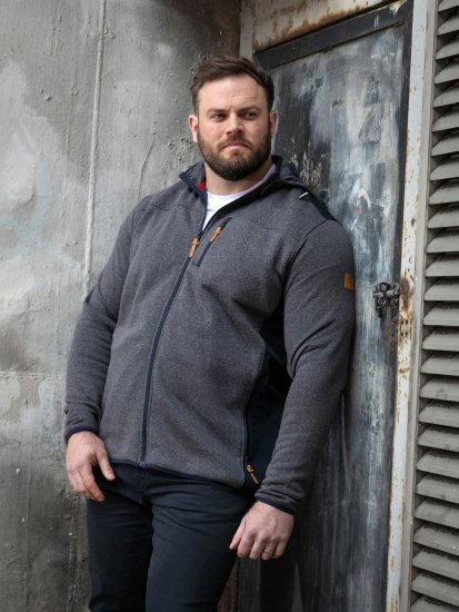 D555 Conrad Detachable Hood Bonded Fleece Zip Through Hoody Tumesinine - Sviitrid ja dressipluusid - Meeste suured kapuutsiga jakid suurustes 2XL – 14XL