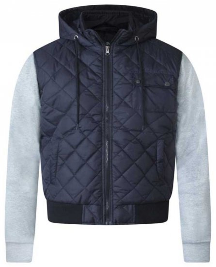 D555 Willie Hooded Quilted Jacket with Fleece sleeves - Jakid & Vihmariided - Joped, suured suurused: 2XL – 12XL