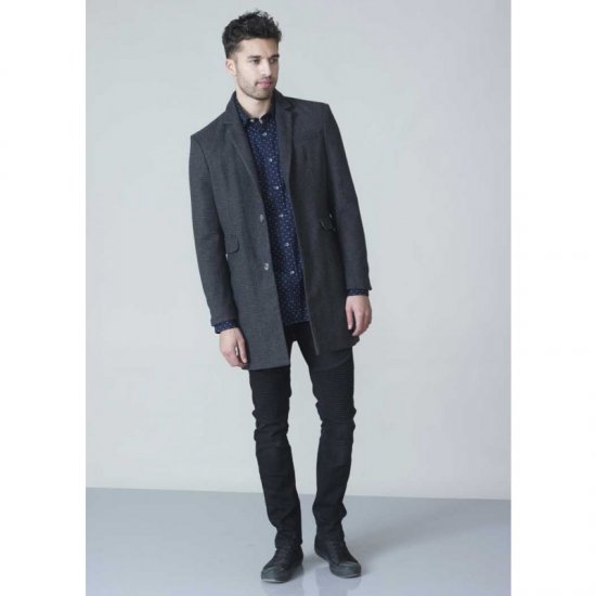 D555 Terry Checked Overcoat Charcoal - Jakid ja joped - Joped, suured suurused: 2XL – 12XL