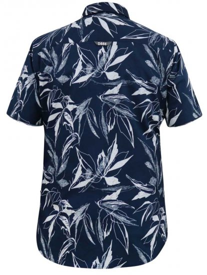 D555 FINLEY Hawaiian AO Print Shirt Navy - Särgid - Meeste suured särgid 2XL – 8XL