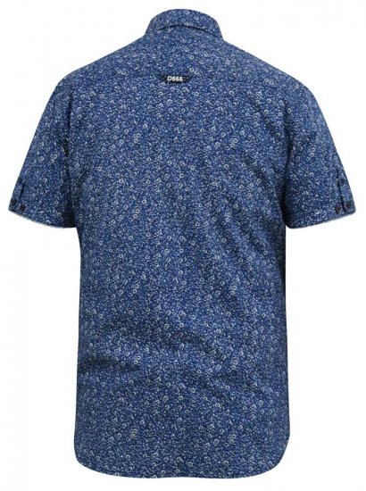 D555 KYLE S/S Micro AO Print Shirt Blue - Särgid - Meeste suured särgid 2XL – 8XL