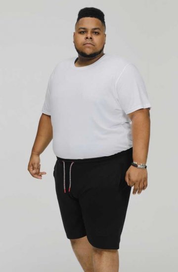 D555 STEFAN1 Elasticated Waist Loop Back Shorts Black - Dressipüksid ja -šortsid - Spordipüksid ja Lühikesed Spordipüksid