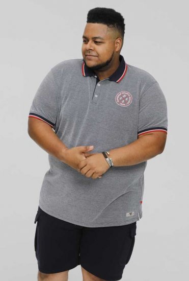 D555 KEMSTON Birds Eye Pique Polo Navy/White - Polosärgid - Meeste suured polosärgid 2XL – 8XL