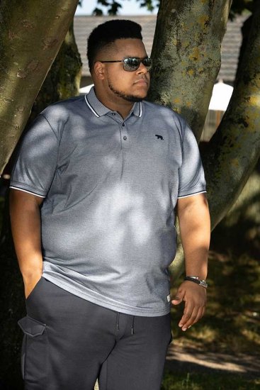 D555 GIBRALTAR Pique Polo Blue - Polosärgid - Meeste suured polosärgid 2XL – 8XL