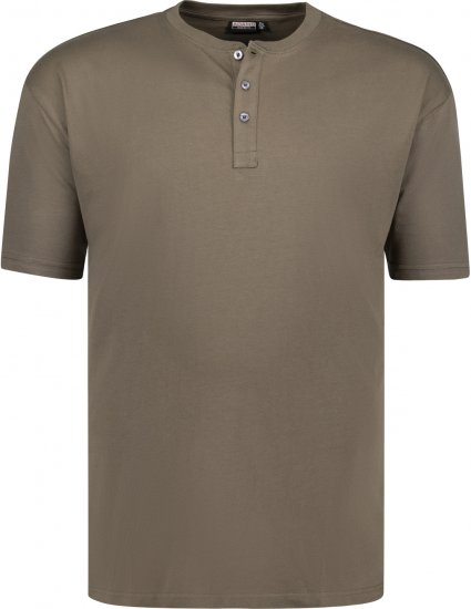 Adamo Silas Regular fit Serafino T-shirt Khaki - T-särgid - Suured T-särgid 2XL – 14XL