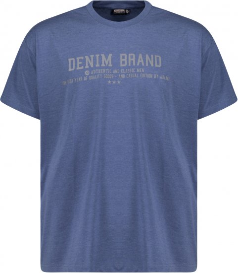 Adamo Simon Regular fit Printed T-shirt Denim Blue - T-särgid - Suured T-särgid 2XL – 14XL