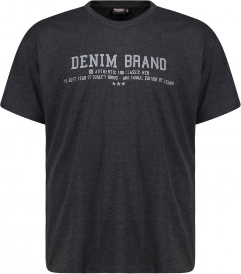 Adamo Simon Regular fit Printed T-shirt Charcoal - T-särgid - Suured T-särgid 2XL – 14XL