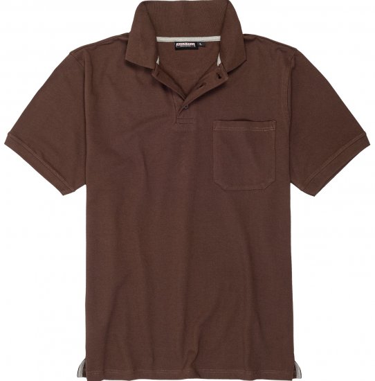 Adamo Klaas Regular fit Polo Shirt with Pocket Braun - Polosärgid - Meeste suured polosärgid 2XL – 8XL