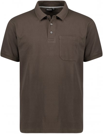 Adamo Klaas Regular fit Polo Shirt with Pocket Braun - Polosärgid - Meeste suured polosärgid 2XL – 8XL