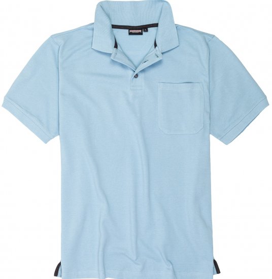 Adamo Klaas Regular fit Polo Shirt with Pocket Light Blue - Polosärgid - Meeste suured polosärgid 2XL – 8XL