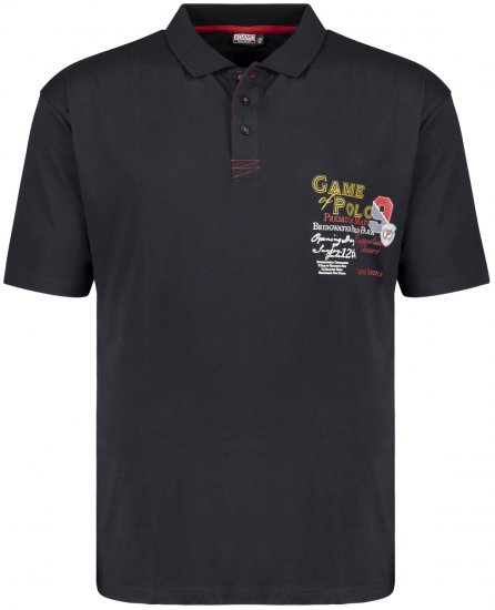 Adamo Perth Printed Polo Shirt Black - Polosärgid - Meeste suured polosärgid 2XL – 8XL