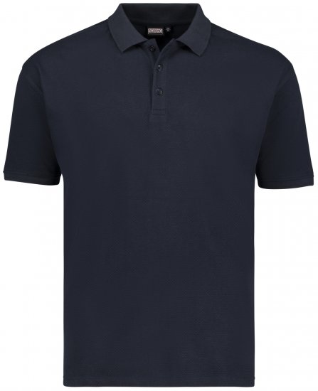 Adamo Stephan Waffelpique Poloshirt Navy - Polosärgid - Meeste suured polosärgid 2XL – 8XL