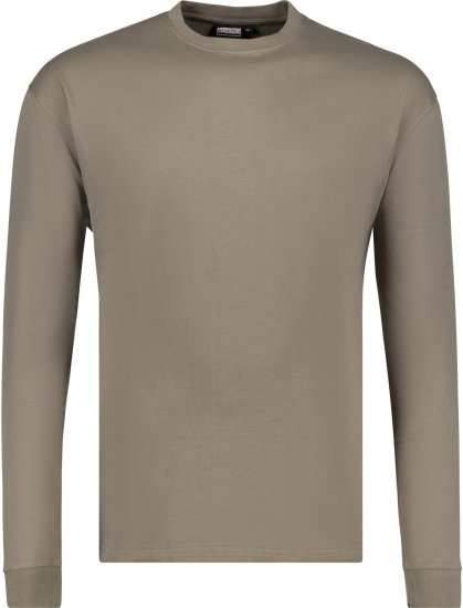 Adamo Floyd Comfort fit Long sleeve T-shirt Khaki - T-särgid - Suured T-särgid 2XL – 14XL