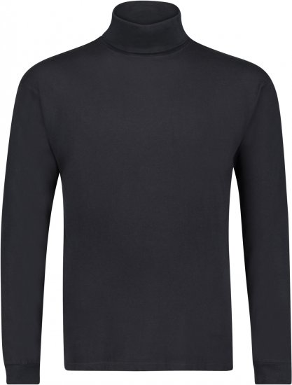 Adamo Fabio Comfort fit Turtleneck Long sleeve T-shirt Black - T-särgid - Suured T-särgid 2XL – 14XL