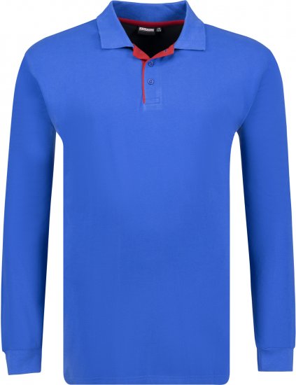 Adamo Peter Comfort fit Long sleeve Polo Blue - Polosärgid - Meeste suured polosärgid 2XL – 8XL