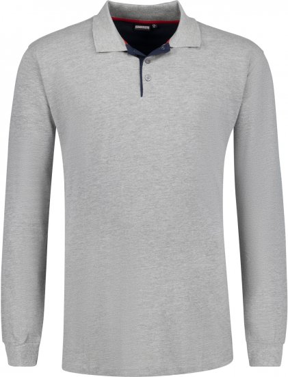 Adamo Peter Comfort fit Long sleeve Polo Grey - Polosärgid - Meeste suured polosärgid 2XL – 8XL