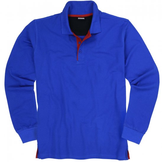 Adamo Peter Comfort fit Long sleeve Polo Blue - Polosärgid - Meeste suured polosärgid 2XL – 8XL