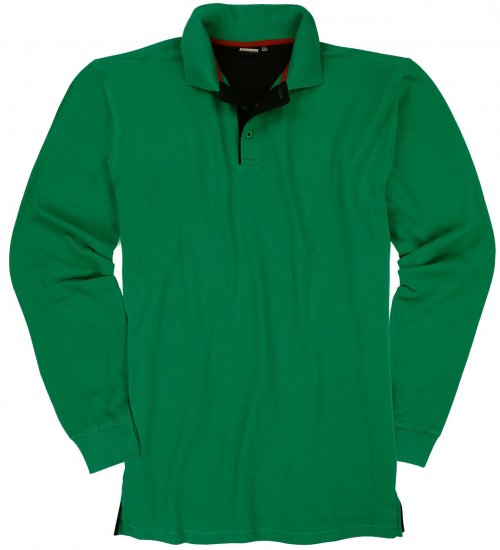 Adamo Peter Comfort fit Long sleeve Polo Green - Polosärgid - Meeste suured polosärgid 2XL – 8XL