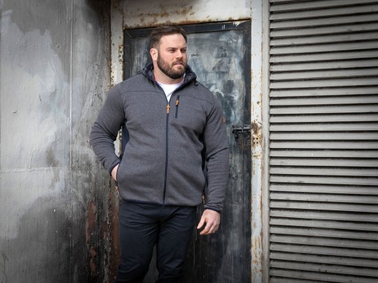 D555 Conrad Detachable Hood Bonded Fleece Zip Through Hoody TALL Tumesinine - TALL dressipluusid - TALL dressipluusid ja pusad