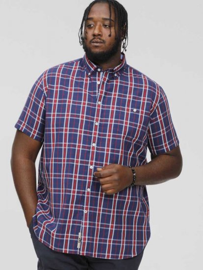D555 ROYSTON S/S Shirt Navy - Särgid - Meeste suured särgid 2XL – 8XL