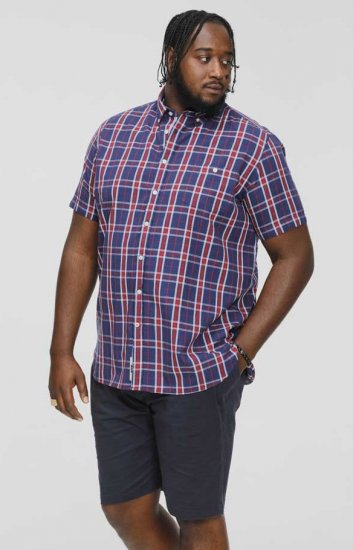 D555 ROYSTON S/S Shirt Navy - Särgid - Meeste suured särgid 2XL – 8XL